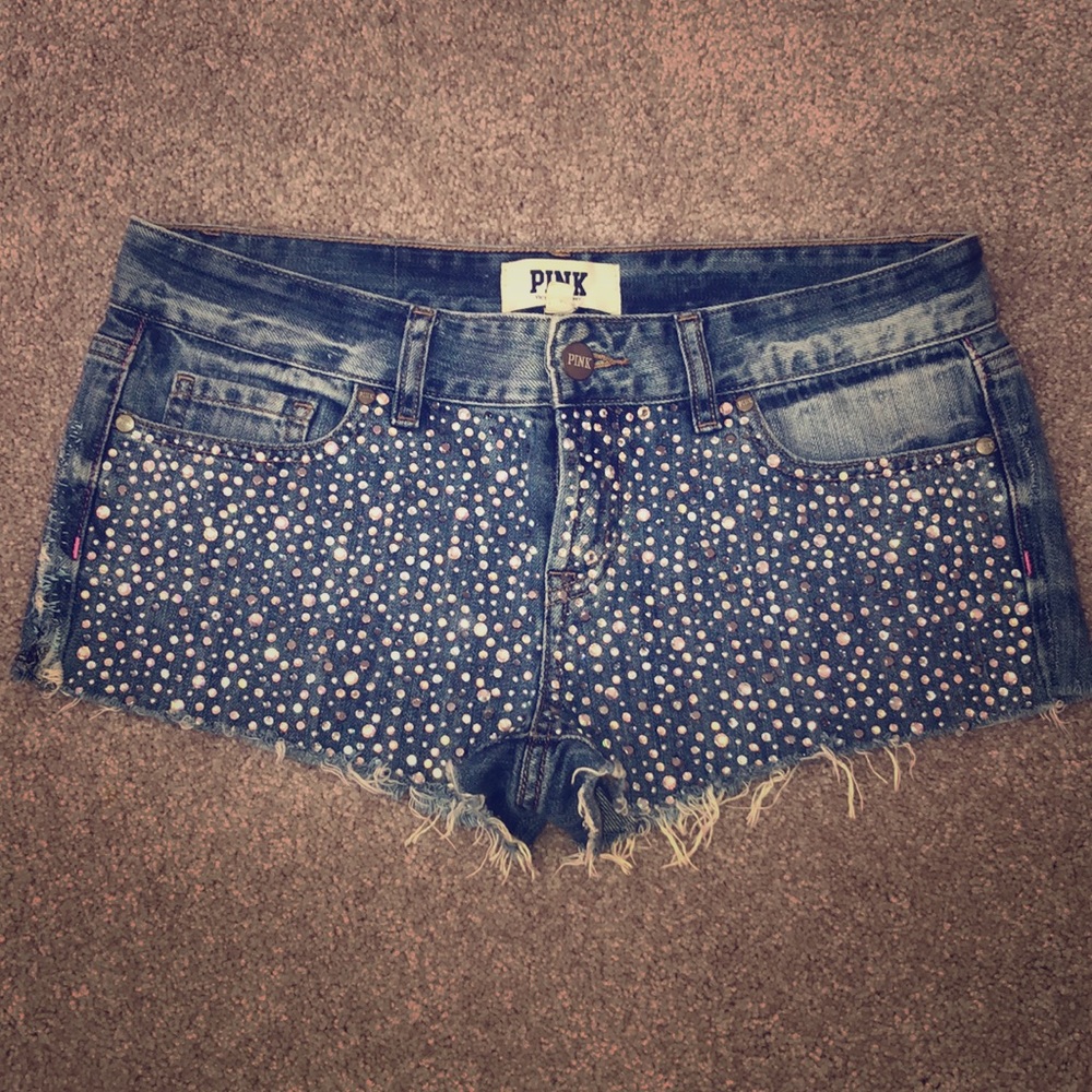Unique Victoria’s Secret Pink Rhinestone Shorts